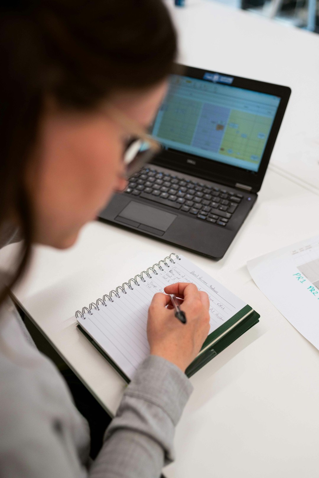 researcher analyzing data